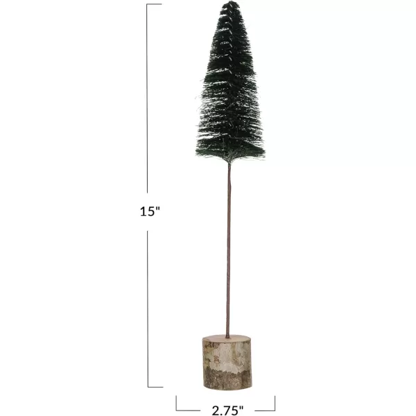 imageCreative CoOp Sisal Bottle Brush Tree with Wood Base and Glitter Stars Green