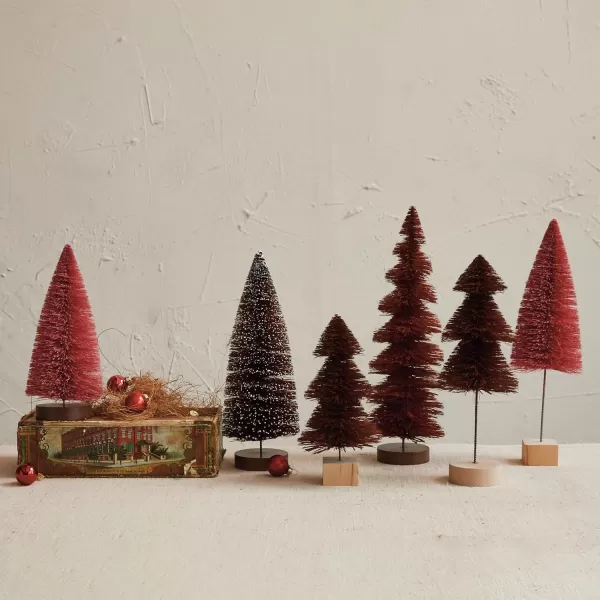 imageCreative CoOp Sisal Bottle Brush Trees with Wood Bases Multicolor Set of 6