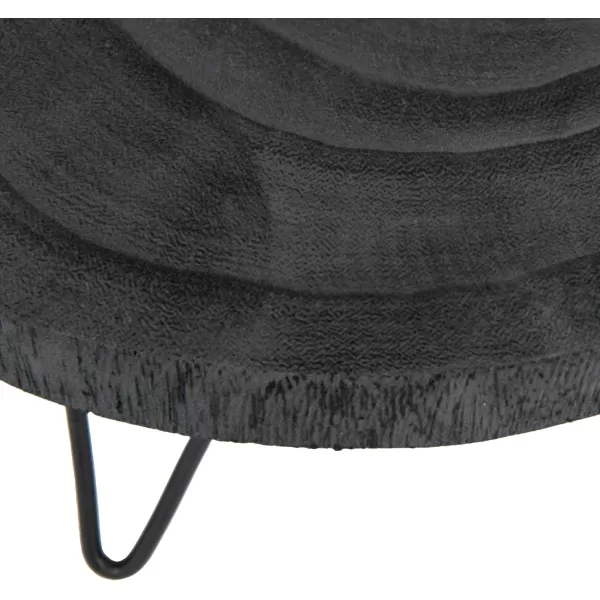 imageCreative CoOp Small Paulownia Wood Pedestal with Metal LegsBlack