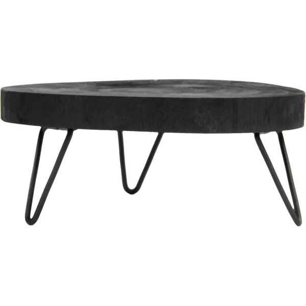 imageCreative CoOp Small Paulownia Wood Pedestal with Metal LegsBlack