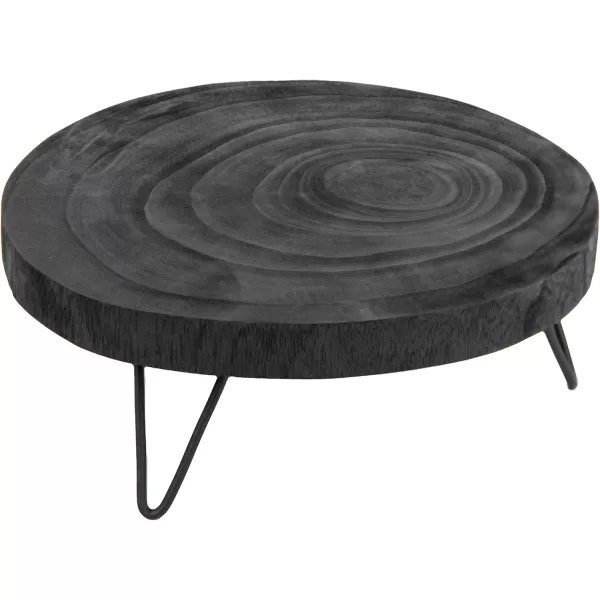 imageCreative CoOp Small Paulownia Wood Pedestal with Metal LegsBlack
