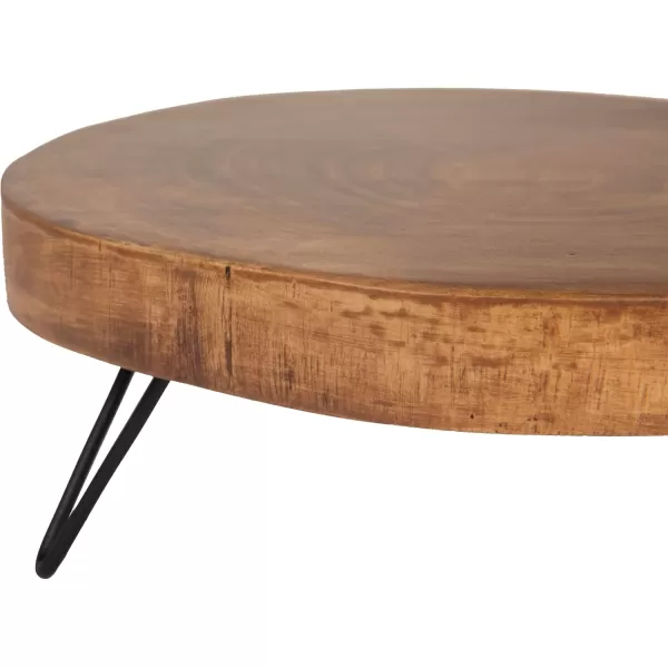 imageCreative CoOp Small Paulownia Wood Pedestal with Metal LegsDark Brown