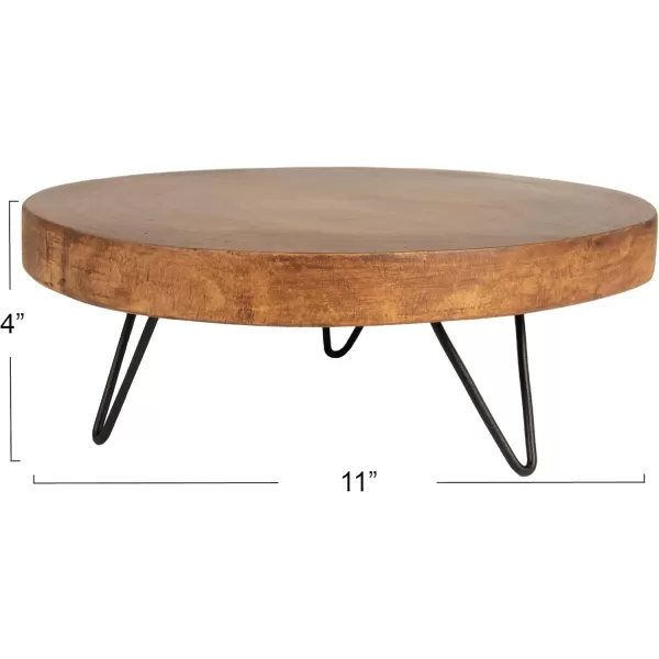 imageCreative CoOp Small Paulownia Wood Pedestal with Metal LegsDark Brown