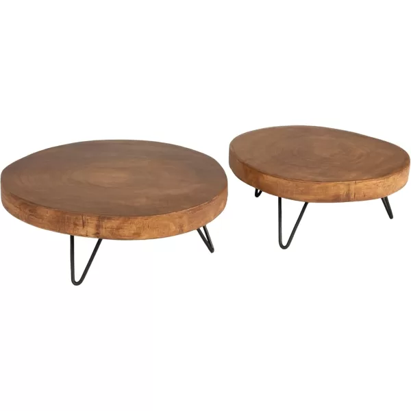 imageCreative CoOp Small Paulownia Wood Pedestal with Metal LegsDark Brown