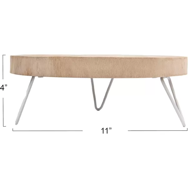 imageCreative CoOp Small Paulownia Wood Pedestal with Metal LegsNatural Finish