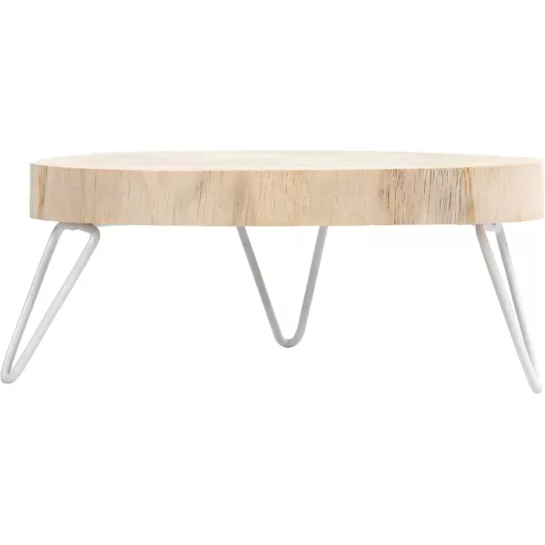 imageCreative CoOp Small Paulownia Wood Pedestal with Metal LegsNatural Finish