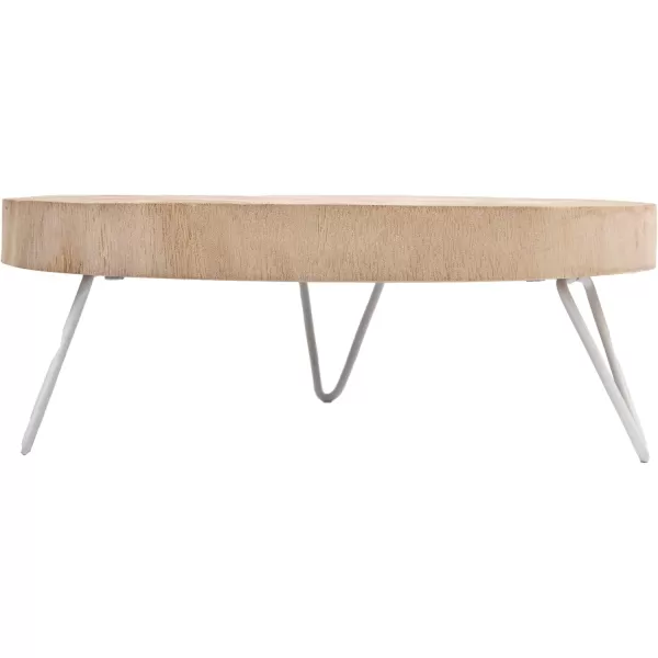 imageCreative CoOp Small Paulownia Wood Pedestal with Metal LegsNatural Finish