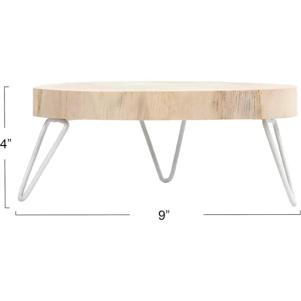 imageCreative CoOp Small Paulownia Wood Pedestal with Metal LegsNatural Finish