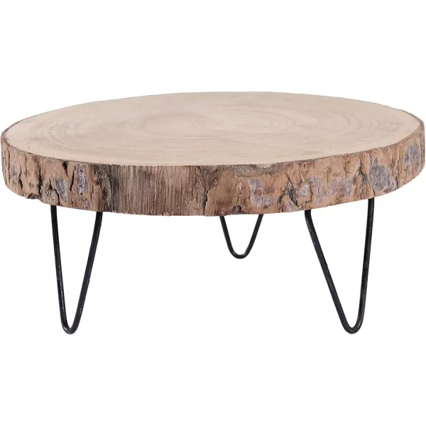 imageCreative CoOp Small Paulownia Wood Pedestal with Metal LegsRaw Finish