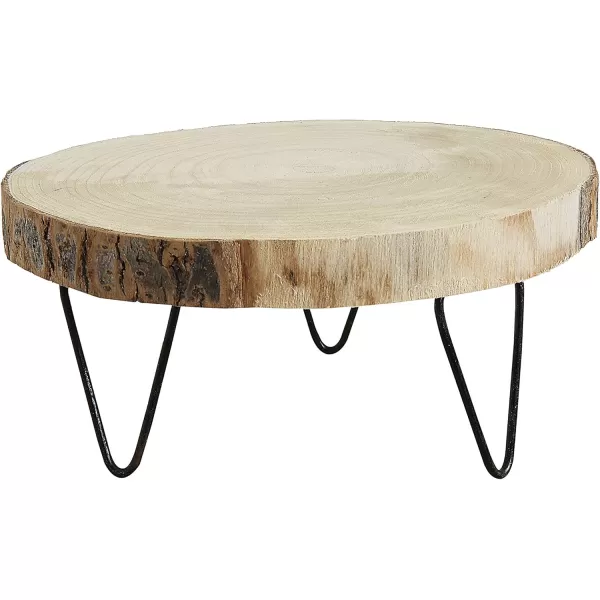 imageCreative CoOp Small Paulownia Wood Pedestal with Metal LegsRaw Finish