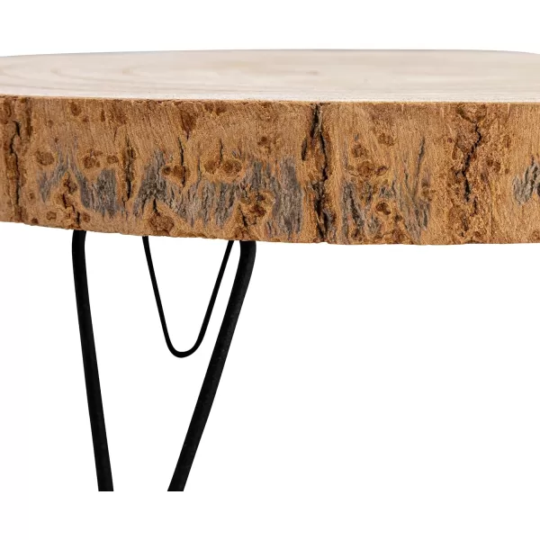 imageCreative CoOp Small Paulownia Wood Pedestal with Metal LegsRaw Finish