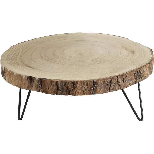 imageCreative CoOp Small Paulownia Wood Pedestal with Metal LegsRaw Finish