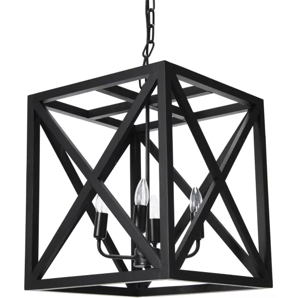 imageCreative CoOp Square Wood and Metal ChandelierBlack