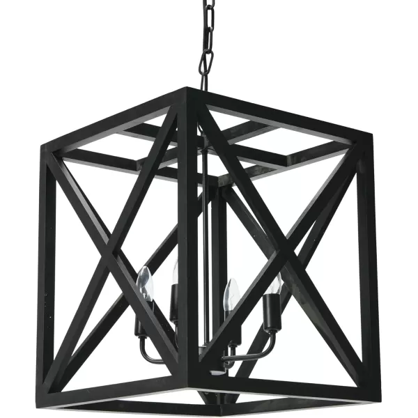 imageCreative CoOp Square Wood and Metal ChandelierBlack