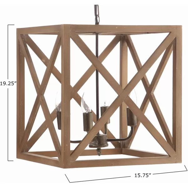 imageCreative CoOp Square Wood and Metal ChandelierBrown