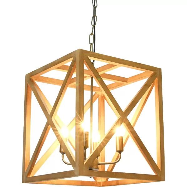 imageCreative CoOp Square Wood and Metal ChandelierBrown