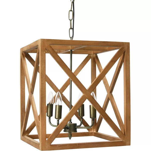 imageCreative CoOp Square Wood and Metal ChandelierBrown