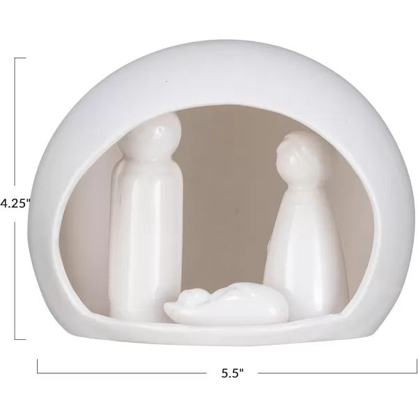 imageCreative CoOp Stoneware Nativity Decor White Set of 4