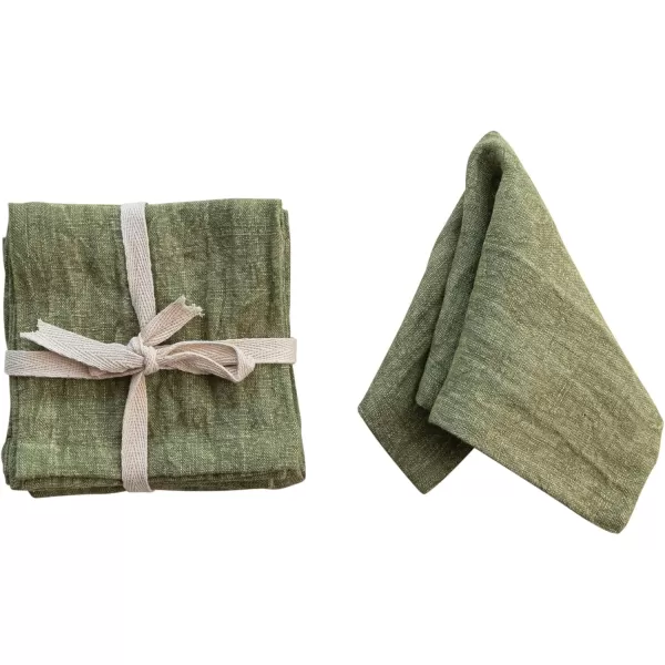 imageCreative CoOp Stonewashed Linen Cocktail Napkins Green Set of 4