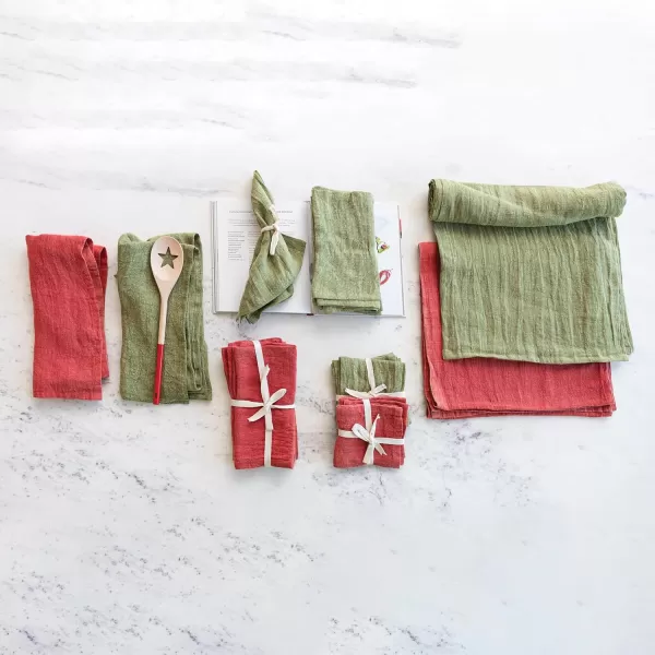 imageCreative CoOp Stonewashed Linen Cocktail Napkins Green Set of 4