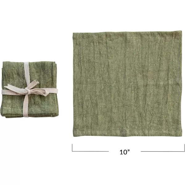 imageCreative CoOp Stonewashed Linen Cocktail Napkins Green Set of 4