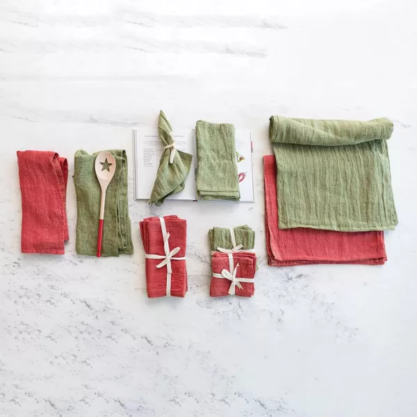 imageCreative CoOp Stonewashed Linen Cocktail Napkins Red Set of 4