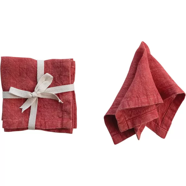 imageCreative CoOp Stonewashed Linen Cocktail Napkins Red Set of 4