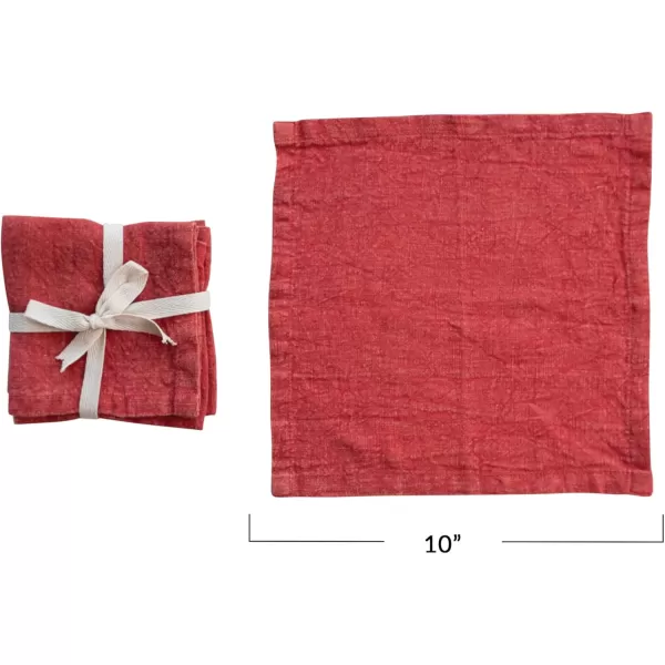 imageCreative CoOp Stonewashed Linen Cocktail Napkins Red Set of 4