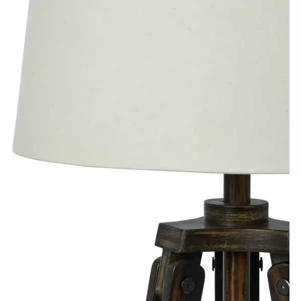 imageCreative CoOp Tripod Style Wood Floor Lamp with Drum ShadeBlack Finish with White Shade