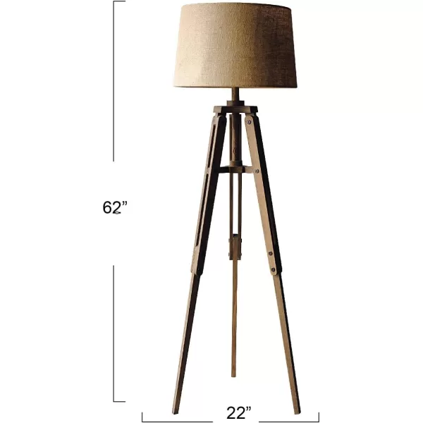 imageCreative CoOp Tripod Style Wood Floor Lamp with Drum ShadeBrown Floor Lamp