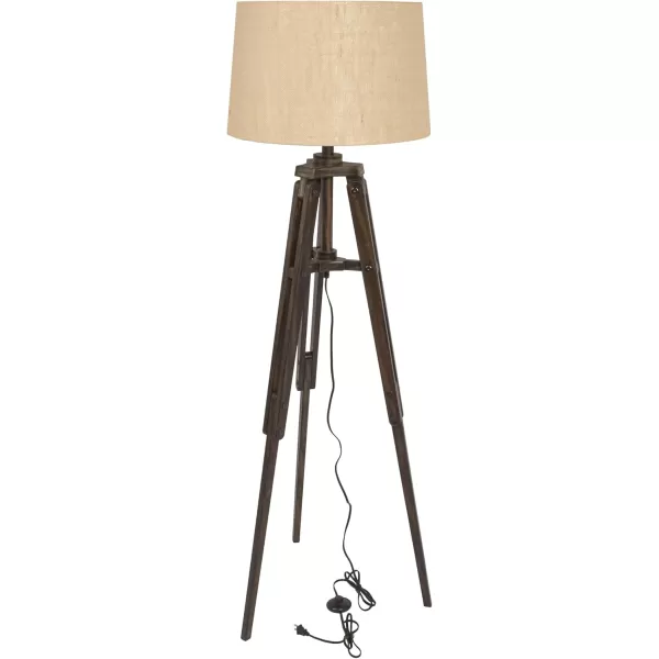 imageCreative CoOp Tripod Style Wood Floor Lamp with Drum ShadeBrown Floor Lamp