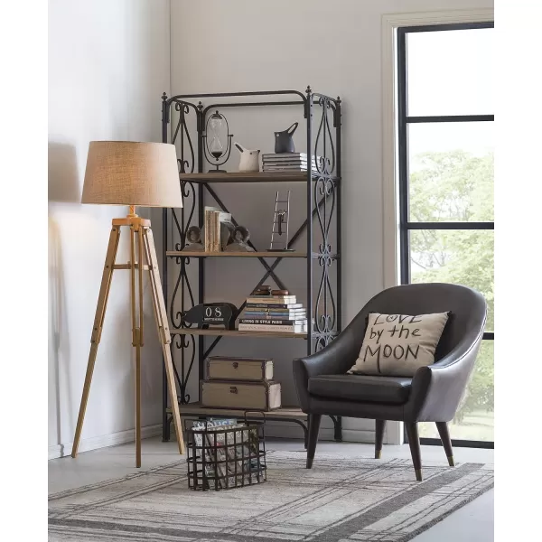 imageCreative CoOp Tripod Style Wood Floor Lamp with Drum ShadeBrown Floor Lamp