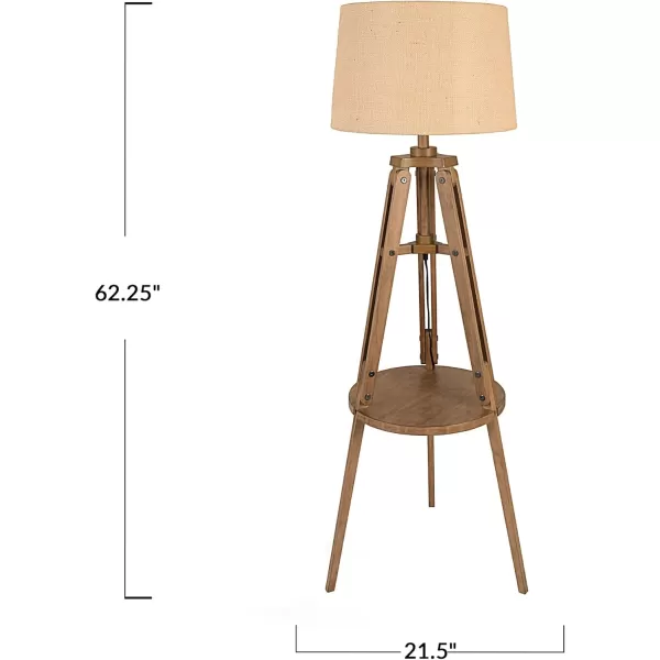imageCreative CoOp Tripod Style Wood Floor Lamp with Drum ShadeNatural