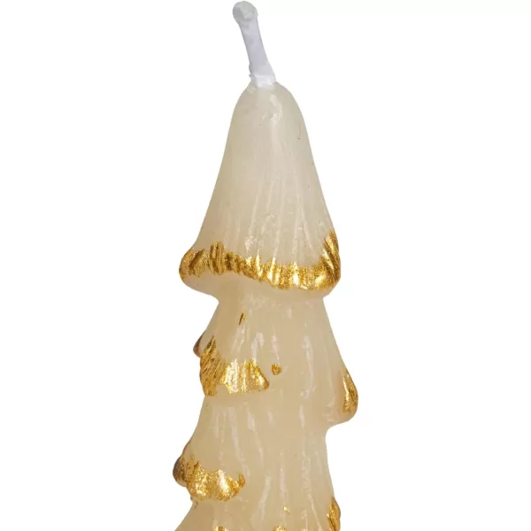 imageCreative CoOp Unscented Textured Tree Shaped Taper Candles in Box Pewter Color Set of 2GoldEggnog