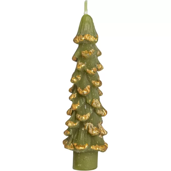 imageCreative CoOp Unscented Textured Tree Shaped Taper Candles in Box Pewter Color Set of 2GoldEvergreen