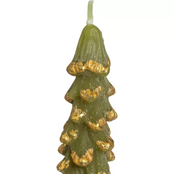 imageCreative CoOp Unscented Textured Tree Shaped Taper Candles in Box Pewter Color Set of 2GoldEvergreen
