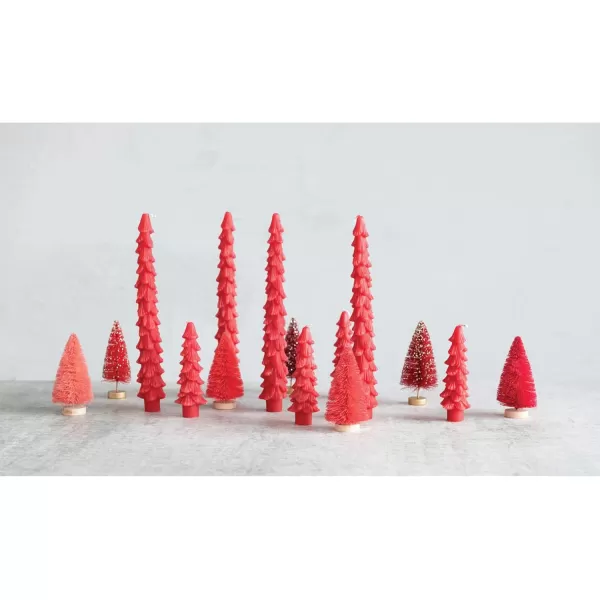 imageCreative CoOp Unscented Textured Tree Shaped Taper Candles in Box Pewter Color Set of 2Holly Berry