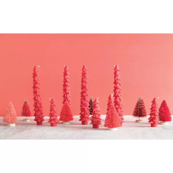 imageCreative CoOp Unscented Textured Tree Shaped Taper Candles in Box Pewter Color Set of 2Holly Berry