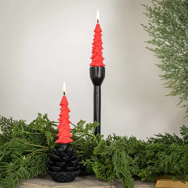 imageCreative CoOp Unscented Textured Tree Shaped Taper Candles in Box Pewter Color Set of 2Watermelon