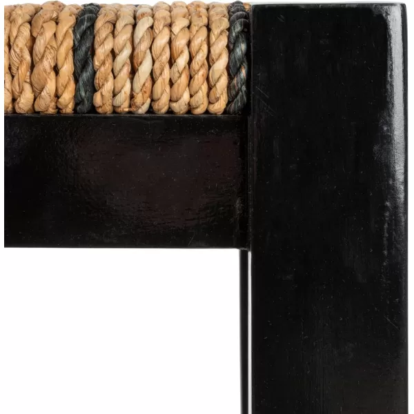 imageCreative CoOp Willowbrook Solid Wood and Natural Woven Seagrass Rope Bar Stool Mahogany Black FinishMahogany Black Finish