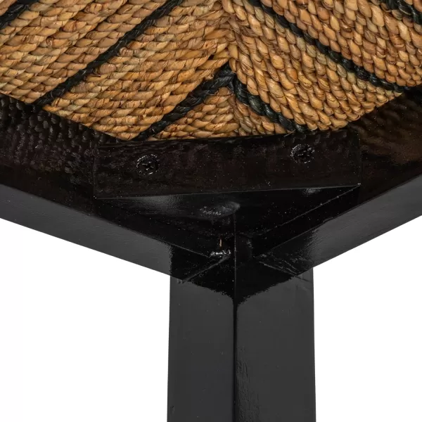 imageCreative CoOp Willowbrook Solid Wood and Natural Woven Seagrass Rope Bar Stool Mahogany Black FinishMahogany Black Finish