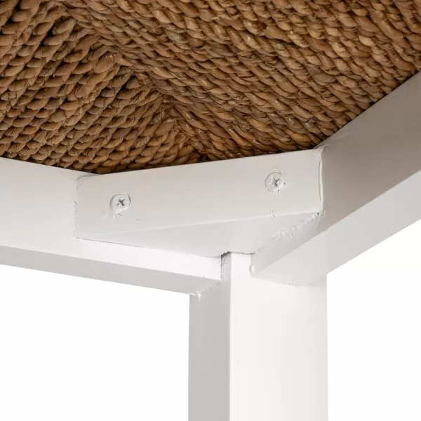 imageCreative CoOp Willowbrook Solid Wood and Natural Woven Seagrass Rope Bar Stool Mahogany Black FinishMatte White Finish