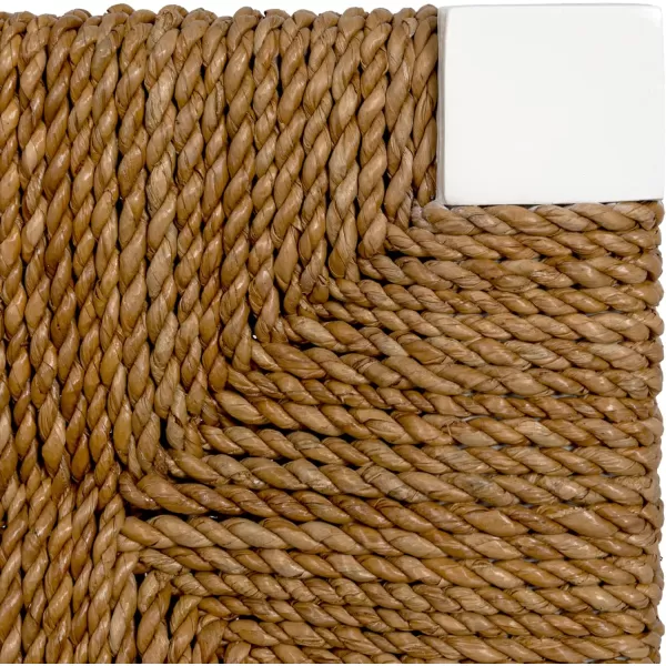imageCreative CoOp Willowbrook Solid Wood and Natural Woven Seagrass Rope Bar Stool Mahogany Black FinishMatte White Finish
