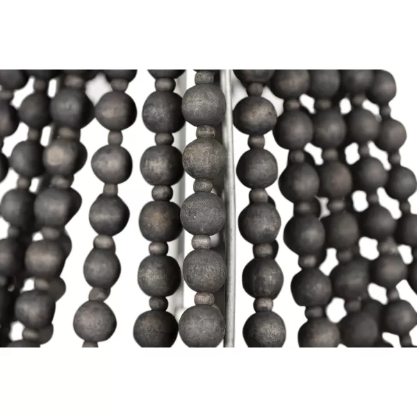 imageCreative CoOp Wood ampamp Metal Framed Chandelier with Wood Bead DrapingBlack