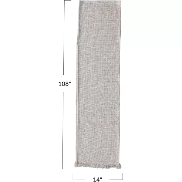 imageCreative CoOp Woven Cotton Table Runner with Metallic Gold Thread and Fringe Natural