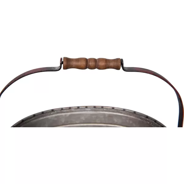 imageRed Metal Oval 2 Tier Tray with Handle