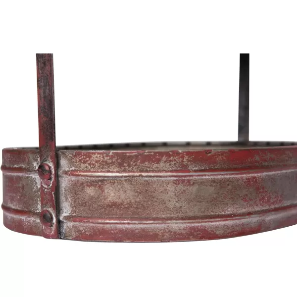 imageRed Metal Oval 2 Tier Tray with Handle