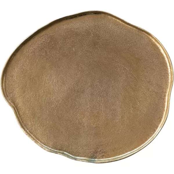 imageCreative CoOp Decorative Cast Aluminum Organic Shaped Tray Gold Finish