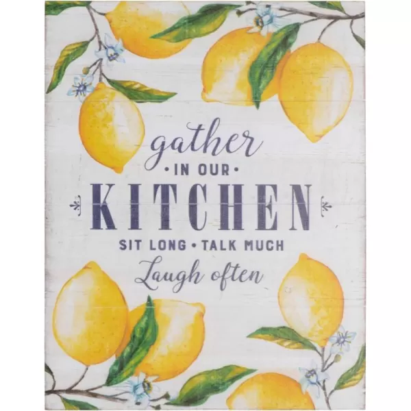 imageCreative CoOp Gather in Our Kitchen Wood Wall Dcor with Lemons