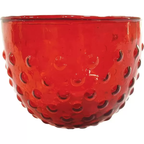 imageCreative CoOp Glass Hobnail BowlVotive Holder Red